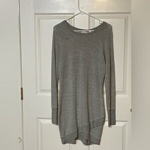 Athleta Size M Criss Cross Sweatshirt Dress In Charcoal Heather